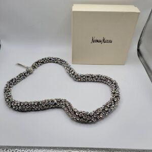 Neiman Marcus rhinestone rope magnetic closure necklace NWT